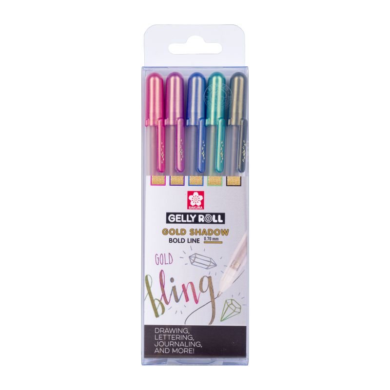65437-1 ΜΑΡΚΑΔΟΡΟΙ GELLY ROLL GOLD SHADOW SET 5 COLOURS - Image 1