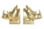 ΒΙΒΛΙΟΣΤΑΤΕΣ  SET 2 ΧΡΥΣΟΙ ΡΙΝΟΚΕΡΟΙ 15X7,5X14,5