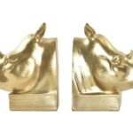 ΒΙΒΛΙΟΣΤΑΤΕΣ  SET 2 ΧΡΥΣΟΙ ΡΙΝΟΚΕΡΟΙ 15X7,5X14,5