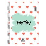 ΤΕΤΡΑΔΙΟ ΣΠΙΡΑΛ "FOR YOU" 21x29/60ΣΕΛ-1 ΘΕΜΑ (ΣΥΣΚ-10ΤΕΜ) - Image 3