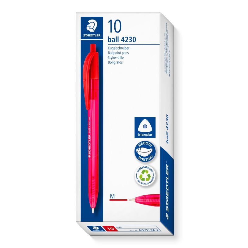 66410-1 ΣΤΥΛΟ ΚΟΥΜΠΙ BALLPOINT PEN BALL 4230 M Red 10ΤΕΜ - Image 1