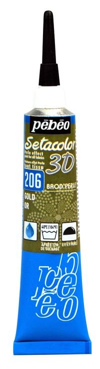 66660-1 ΠΕΡΙΓΡΑΜΜΑΤΑ ΥΦΑΣΜΑΤΟΣ Gold PERLE EFFECT 20ml SETACOLOR 3D - Image 1