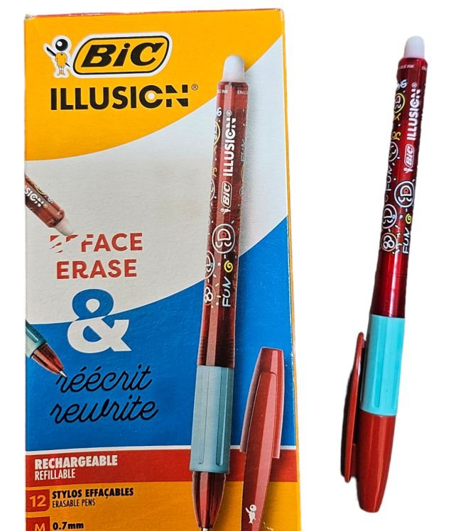 66726-1 ΣΤΥΛΟ ΣΒΗΝΟΜΕΝΟ BIC ILLUSION 0,7mm ΚΟΚΚΙΝΟ (ΣΥΣΚ-12ΤΕΜ) - Image 1