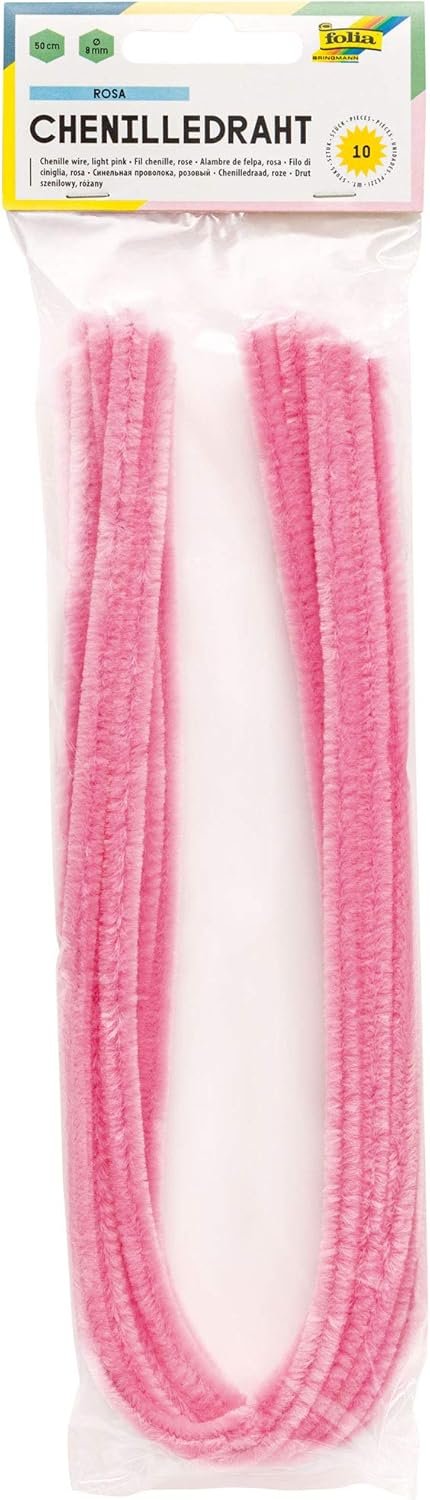 67368-1 ΣΥΡΜΑ ΠΙΠΑΣ 8ΜΜ-50CM LIGHT PINK 10ΤΕΜ FOLIA - Image 1