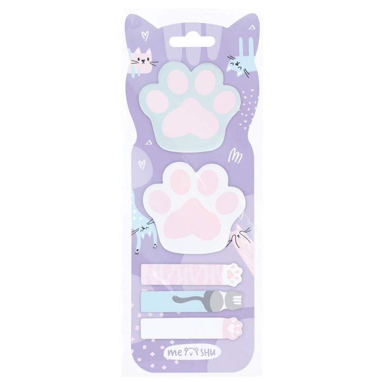 MESHU ΣΕΛΙΔΟΔΕΙΚΤΕΣ ΑΥΤΟΚΟΛΛΗΤΟΙ "MEOW PAW" 20ΦΥΛΛΑ BERLINGO