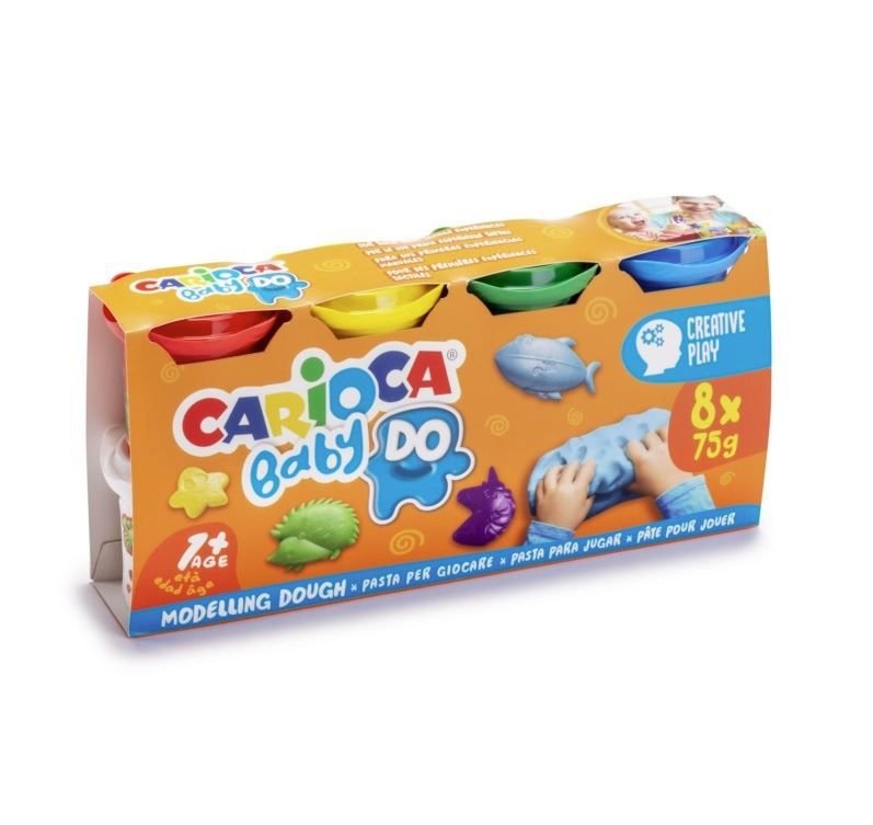 67756-1 ΠΛΑΣΤΟΖΥΜΑΡΑΚΙΑ ΣΕΤ CARIOCA DOUGH 8ΧΡΩΜΑΤΑ 75GR - Image 1