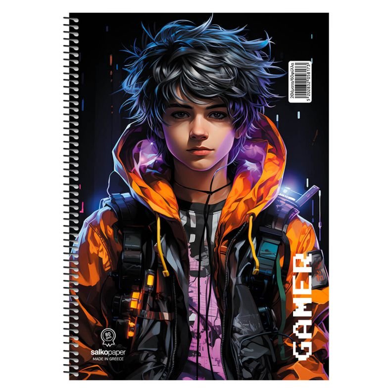 ΤΕΤΡΑΔΙΟ ΣΠΙΡΑΛ "GAMER 17x25/180ΣΕΛ-3 ΘΕΜΑΤΑ