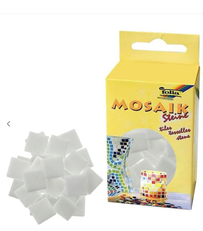 ΨΗΦΙΔΕΣ ΜΩΣΑΪΚΑ ΠΛΑΚΑΚΙΑ 200gr 300τεμ 10X10MM ΛΕΥΚΟ