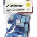 ΨΗΦΙΔΕΣ  ΜΩΣΑΪΚΑ ΠΛΑΚΑΚΙΑ GLITTER MIX, 45G, 10X10MM, 190 ΤΕΜΑΧΙΑ, ΜΠΛΕ