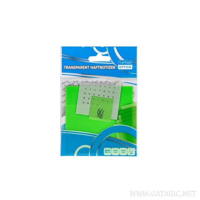 68267-1 ΑΥΤΟΚΟΛΛΗΤΑ ΧΑΡΤΑΚΙΑ 75x75mm ΔΙΑΦΑΝΑ ΠΡΑΣΙΝΟ 50ΤΕΜ - Image 1