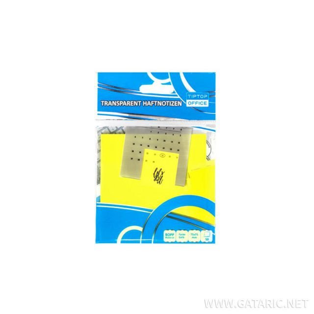 68269-1 ΑΥΤΟΚΟΛΛΗΤΑ ΧΑΡΤΑΚΙΑ 75x75mm ΔΙΑΦΑΝΑ ΚΙΤΡΙΝΟ 50ΤΕΜ - Image 1