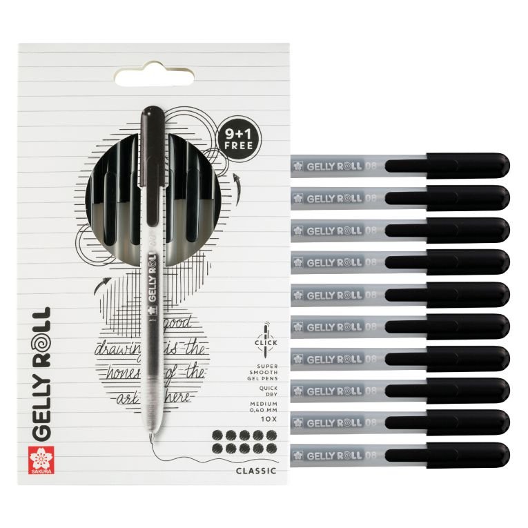 68305-1 ΜΑΡΚΑΔΟΡΟΙ GELLY ROLL CLASSIC SET 10 BLACK - Image 1