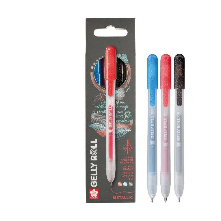 ΜΑΡΚΑΔΟΡΟΙ GELLY ROLL RETRO METALLIC SET 3 Red-Blue-Blac