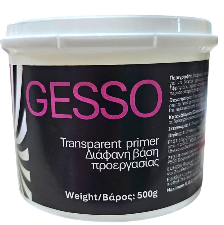 68528-1 ΑΣΤΑΡΙ GESSO ΔΙΑΦΑΝΟ 500ML ΥΠΟΣΤΡΩΜΑ ΖΩΓΡΑΦΙΚΗΣ - Image 1