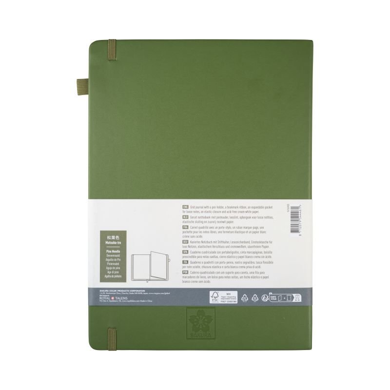 ΜΠΛΟΚ 21x30 Pine Needle SQUARED ΜΕ ΛΑΣΤΙΧΟ SAKURA A4 80 ΦΥΛΛΑ