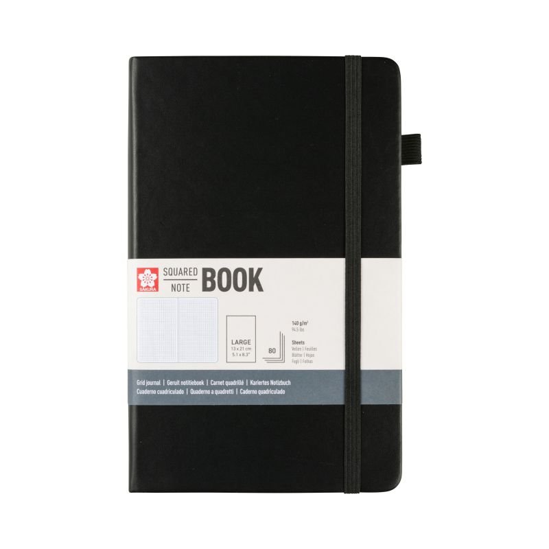 ΜΠΛΟΚ 13x21 Black SQUARED ΜΕ ΛΑΣΤΙΧΟ SAKURA 80 ΦΥΛΛΑ