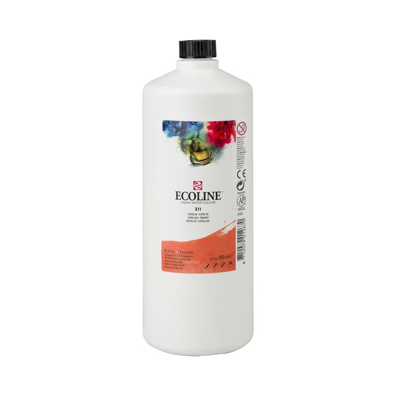 68944-1 ECOLINE LIQUID WATERCOLOUR BOTTLE ROYAL 990ml 311 Vermilion - Image 1