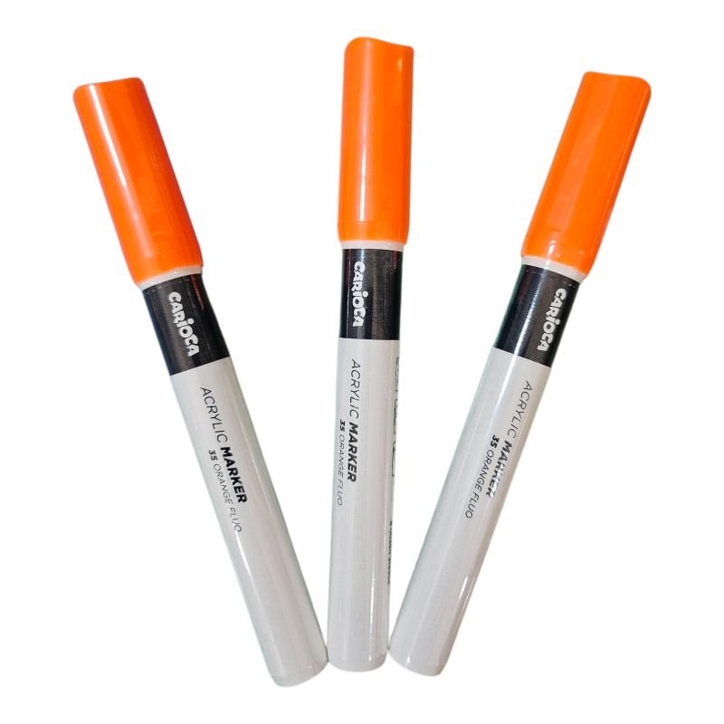 68992-1 ΜΑΡΚΑΔΟΡΟΙ 2ΜΜ ΑΚΡΥΛΙΚΟΙ CARIOCA ΠΟΡΤΟΚΑΛΙ FLUO ΓΙΑ ΟΛΕΣ ΤΙΣ ΕΠΙΦΑΝΕΙΕΣ - Image 1