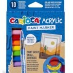 ΜΑΡΚΑΔΟΡΟΙ ΑΚΡΥΛΙΚΟΙ BRUSH  CARIOCA 10ΧΡΩΜΑΤΑ ΓΙΑ ΟΛΕΣ ΤΙΣ  ΕΠΙΦΑΝΕΙΕΣ