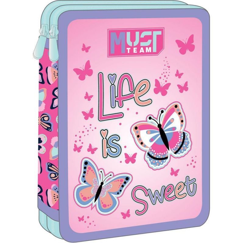 69194-1 ΣΧΟΛΙΚΗ ΚΑΣΕΤΙΝΑ ΔΙΠΛΗ ΓΕΜΑΤΗ "LIFE IS SWEET" MUST TEAM - Image 1