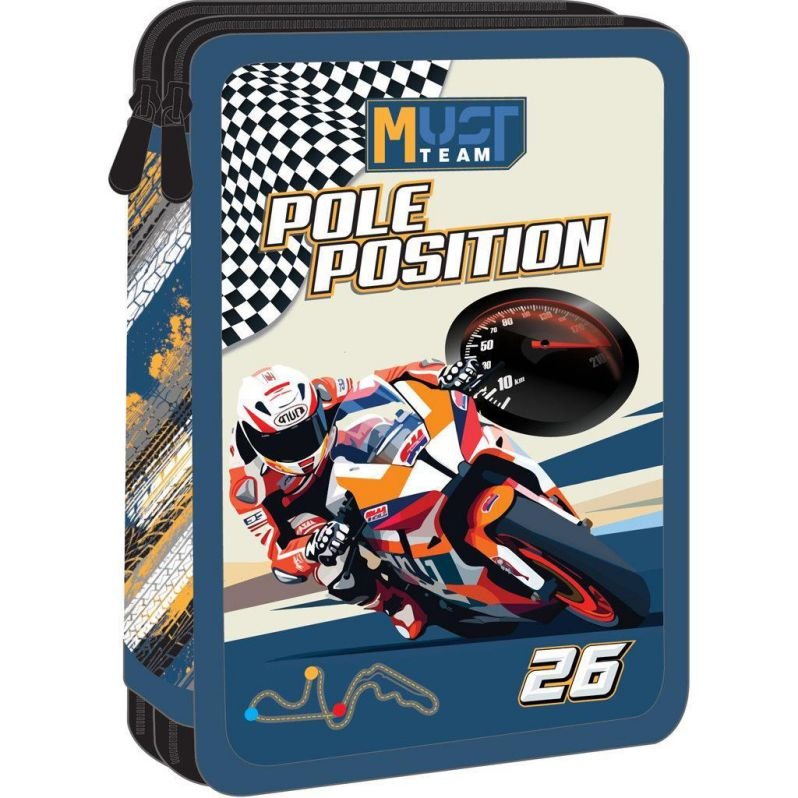 69209-1 ΣΧΟΛΙΚΗ ΚΑΣΕΤΙΝΑ ΔΙΠΛΗ ΓΕΜΑΤΗ "POLE POSITION" MUST TEAM - Image 1