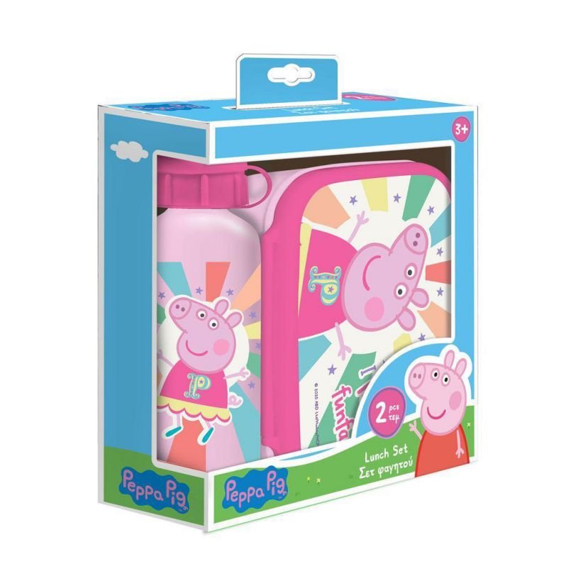 ΣΕΤ ΦΑΓΗΤΟΥ "PEPPA PIG" ΦΑΓΗΤΟΔΟΧΕΙΟ 800ml-ΠΑΓΟΥΡΙ ΑΛΟΥΜΙΝΙΟΥ 500ml