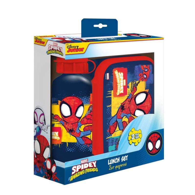 69256-1 ΣΕΤ ΦΑΓΗΤΟΥ "SPIDEY AND HIS AMAZING FRIENDS" ΦΑΓΗΤΟΔΟΧΕΙΟ 800ml-ΠΑΓΟΥΡΙ ΑΛΟΥΜΙΝΙΟΥ 500ml - Image 1