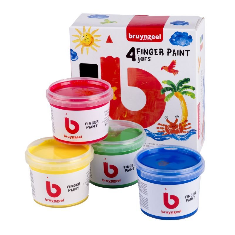 69520-1 ΔΑΚΤΥΛΟΜΠΟΓΙΕΣ BRUYNZEEL FINGERPAINT SET 4 X 85 ML - Image 1