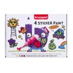 ΣΕΤ ΖΩΓΡΑΦΙΚΗΣ STICKERPAINT BRUYNZEEL ΜΕ ΧΡΩΜΑΤΑ (4X50ml) & 2 ΠΑΤΡΟΝ