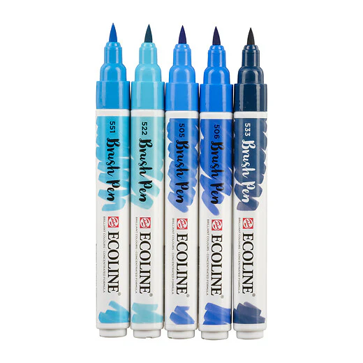ECOLINE BRUSHPEN ROYAL TALENS ΣΕΤ 5TEM Blue