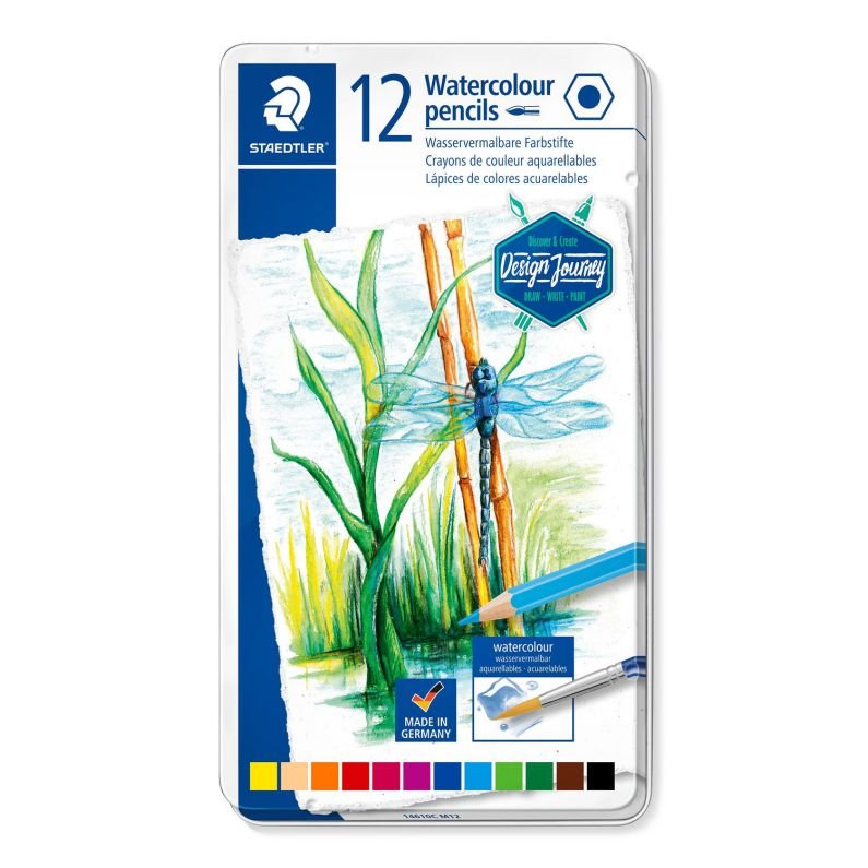 ΣΕΤ ΜΟΛΥΒΙΑ WATERCOLOUR ΣΕ ΜΕΤΑΛΛΙΚΗ ΚΑΣΕΤΙΝΑ STAEDTLER 12ΤΕΜ