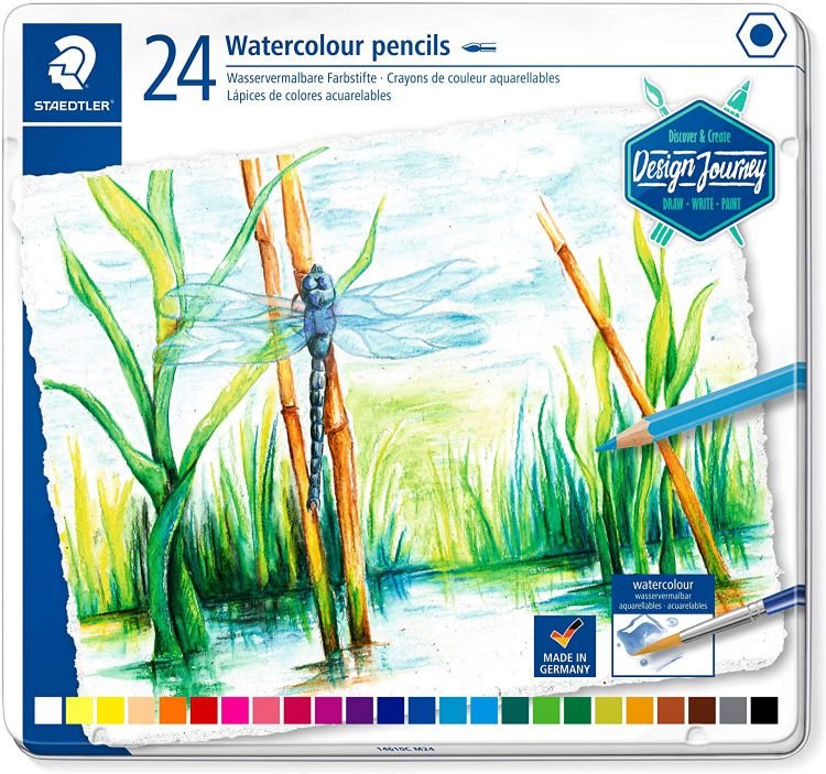 ΣΕΤ ΜΟΛΥΒΙΑ WATERCOLOUR ΣΕ ΜΕΤΑΛΛΙΚΗ ΚΑΣΕΤΙΝΑ STAEDTLER 24ΤΕΜ