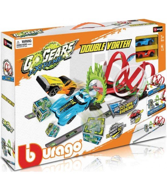63105-1 BURAGO ΠΙΣΤΑ GOGEARS EXTREME DOUBLE VORTEX ΜΕ 2 ΑΥΤΟΚΙΝΗΤΑΚΙΑ 18-30532 - Image 1