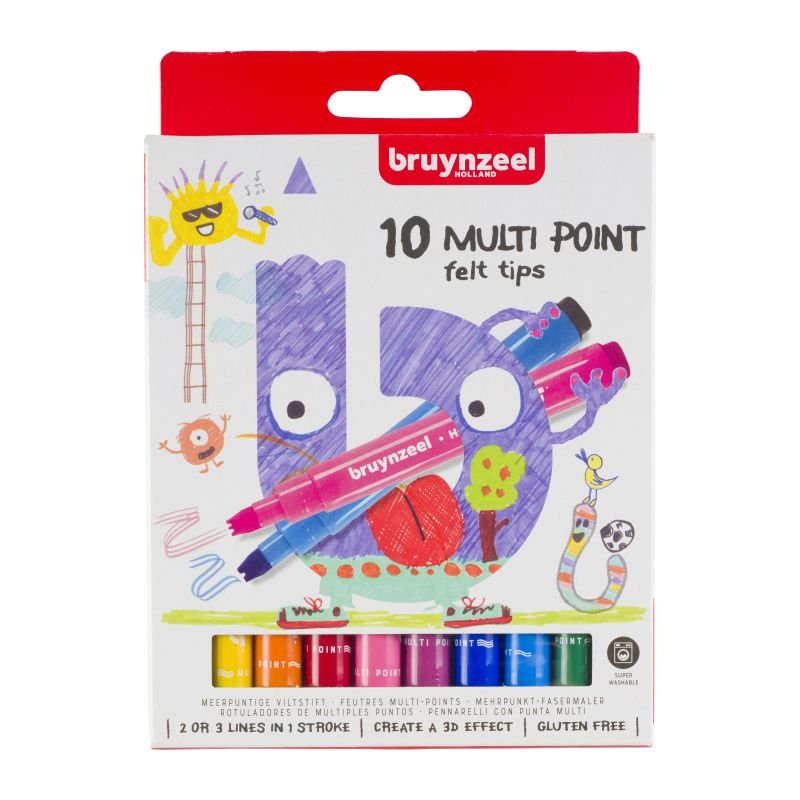 64958-1 ΜΑΡΚΑΔΟΡΟΙ ΖΩΓΡΑΦΙΚΗΣ MULTIPOINT BRUYNZEEL FELT TIPS ΣΕΤ 10ΤΕΜ - Image 1