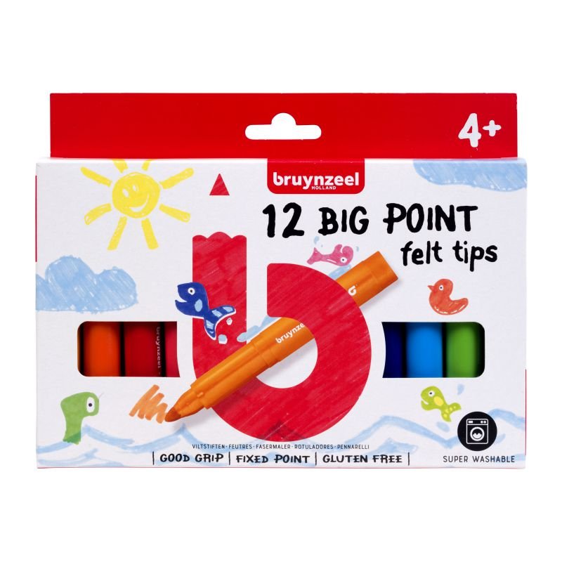64961-1 ΜΑΡΚΑΔΟΡΟΙ ΜΕ ΜΕΓΑΛΗ ΜΥΤΗ BRUYNZEEL FELT TIPS ΣΕΤ 12ΤΕΜ - Image 1