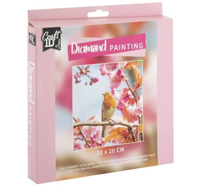 65374-1 DIAMOND PAINTING BIRD 20X20CM - Image 1