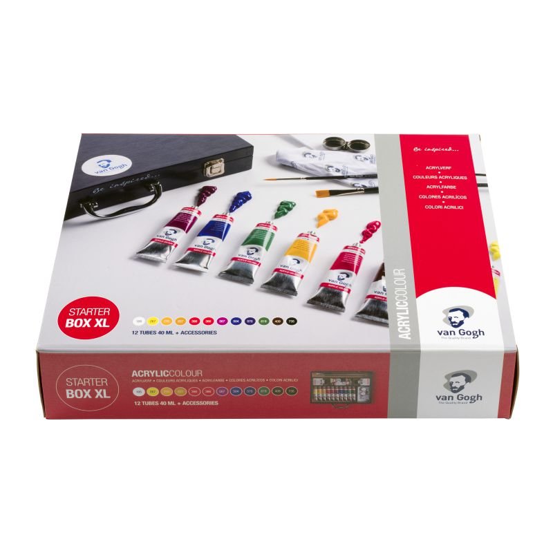 ΚΑΣΕΤΙΝΑ ΞΥΛΙΝΗ VAN GOGH ΑΚΡΥΛΙΚΑ 12ΧΡΩΜ x 40ml & ΑΞΕΣΟΥΑΡ