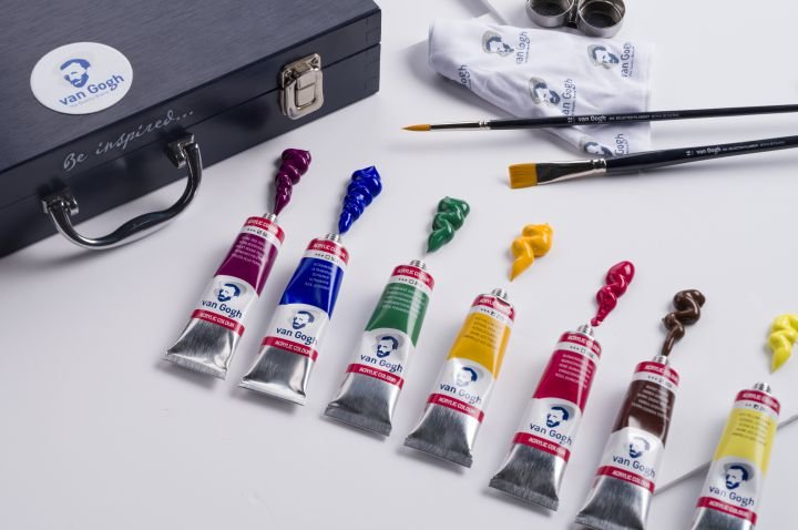 ΚΑΣΕΤΙΝΑ ΞΥΛΙΝΗ VAN GOGH ΑΚΡΥΛΙΚΑ 12ΧΡΩΜ x 40ml & ΑΞΕΣΟΥΑΡ
