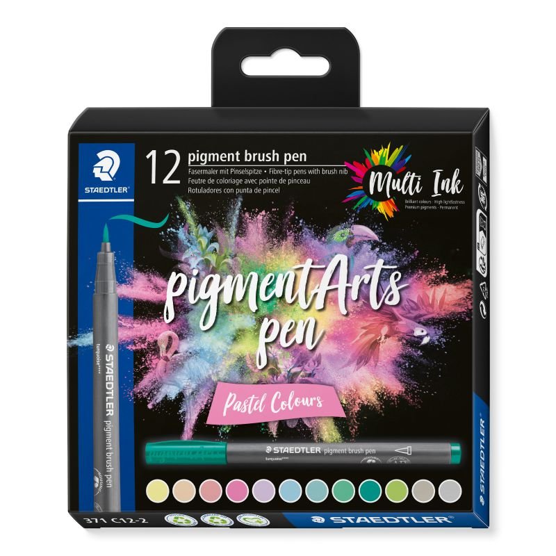 65862-1 ΣΕΤ ΜΑΡΚΑΔΟΡΟΙ PIGMENT BRUSH PEN PASTEL COLOURS 12 ΧΡΩΜΑΤΑ - Image 1