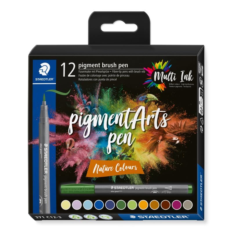 ΣΕΤ ΜΑΡΚΑΔΟΡΟΙ PIGMENT BRUSH PEN NATURE COLOURS 12 ΧΡΩΜΑΤΑ