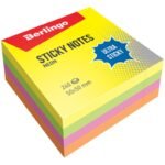 ΚΥΒΟΣ ΧΑΡΤΑΚΙΑ NEON COLORS ULTRA STICKY 50x50mm 240 ΦΥΛΛΑ BERLINGO