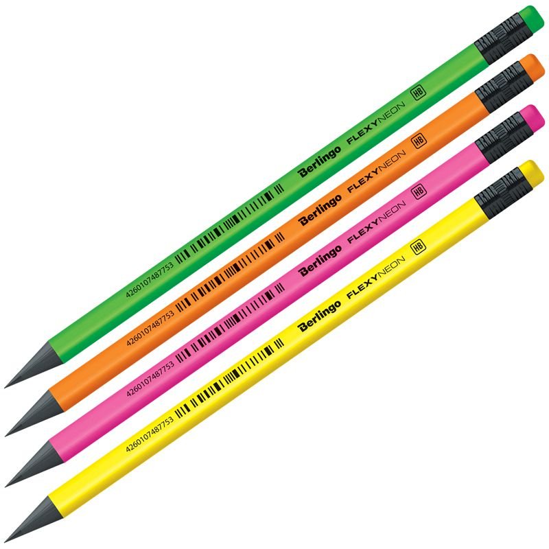 66551 ΜΟΛΥΒΙ ΗΒ ΜΕ ΓΟΜΑ "FLEXY NEON" ΔΙΑΦΟΡΑ ΧΡΩΜΑΤΑ (ΣΥΣΚ-12ΤΕΜ) - Image 1