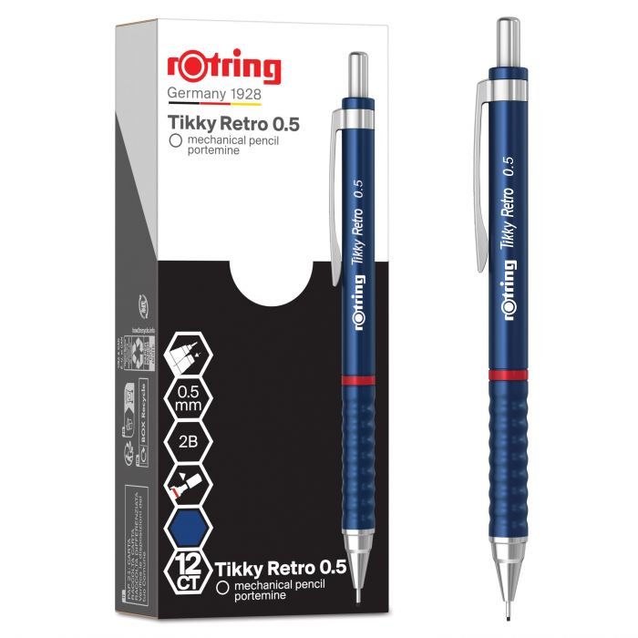 66780-1 ΜΗΧΑΝΙΚΟ ΜΟΛΥΒΙ RETRO 0.5 BLUE ROTRING (ΣΥΣΚ-12ΤΕΜ) - Image 1