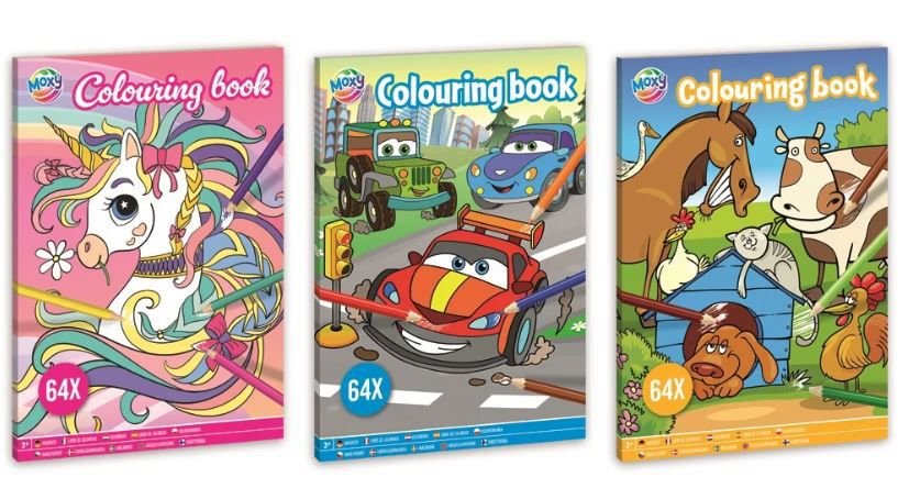 COLOURING BOOK A4, 64 ΣΕΛΙΔΕΣ, 3 ΣΧΕΔΙΑ