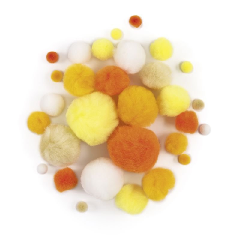 ΠΟΜΠΟΜ COLOUR TONE MIX YELLOW ΔΙΑΦΟΡΑ ΜΕΓΕΘΗ 30ΤΕΜ FOLIA