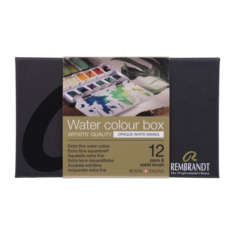 67809-1 ΣΕΤ REMBRANDT WATERCOLOUR METAL TIN OPAQUE WHITE MIXING COLOUR SELECTION | 12 PANS - BRUSH - Image 1