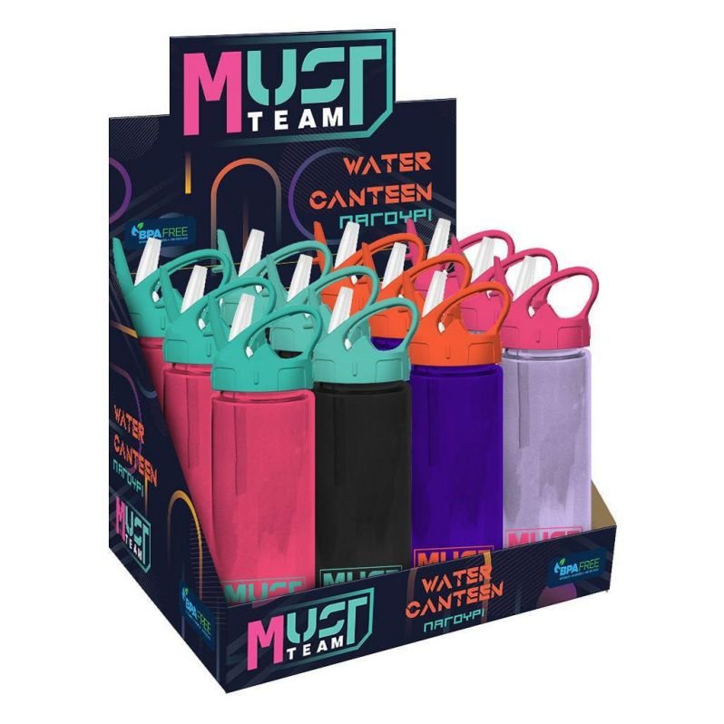 ΠΑΓΟΥΡΙ ΠΛΑΣΤΙΚΟ ΜΕ ΚΑΛΑΜΑΚΙ 500ml ΣΕ 4 ΧΡΩΜΑΤΑ MUST TEAM