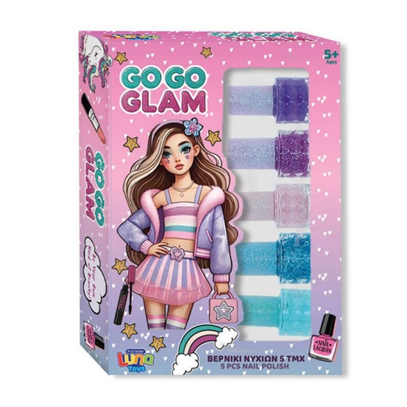 ΣΕΤ ΒΕΡΝΙΚΙΑ ΝΥΧΙΩΝ GO GO GLAM 5ΤΕΜ