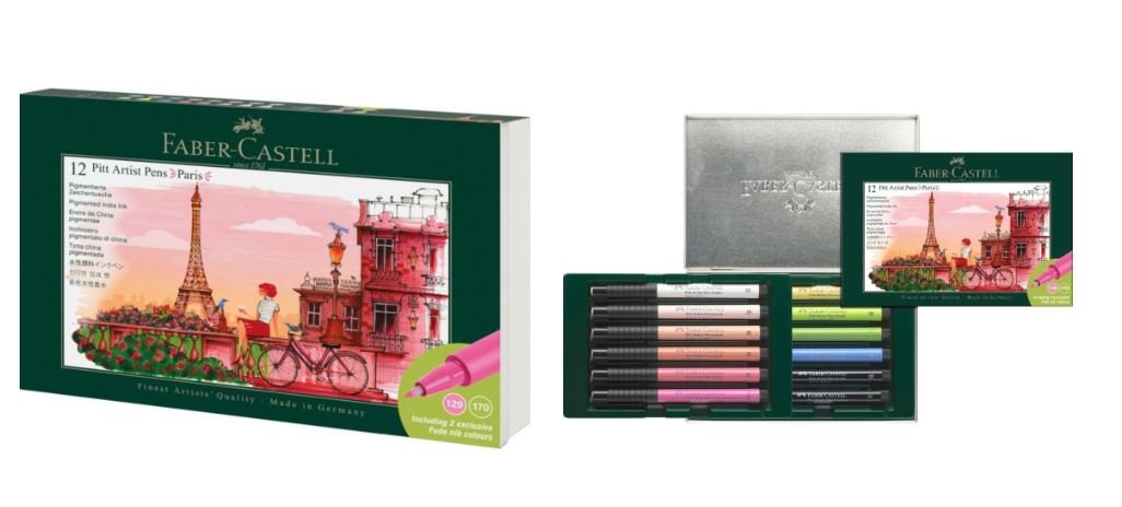 69713-1 FABER CASTELL INDIA INK PITT ARTIST PEN SET OF 12, PARIS, 267136 - Image 1