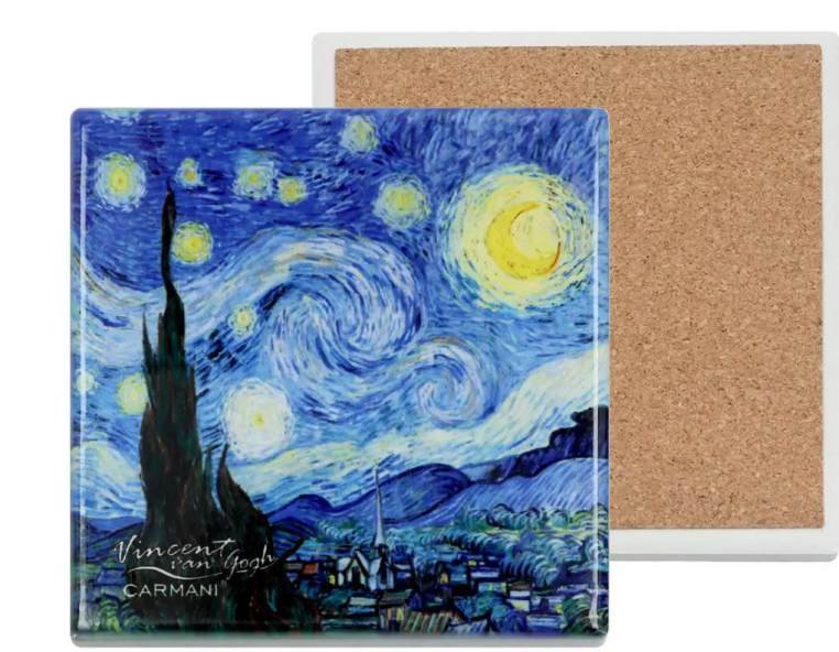 70014-1 ΚΕΡΑΜΙΚΟ ΣΟΥΒΕΡ, ΤΕΤΡΑΓΩΝΟ - V van Gogh,starry night - Image 1